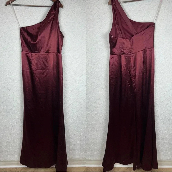 Lulu's Burgundy One-Shoulder Maxi Dress - Picture 6 of 9